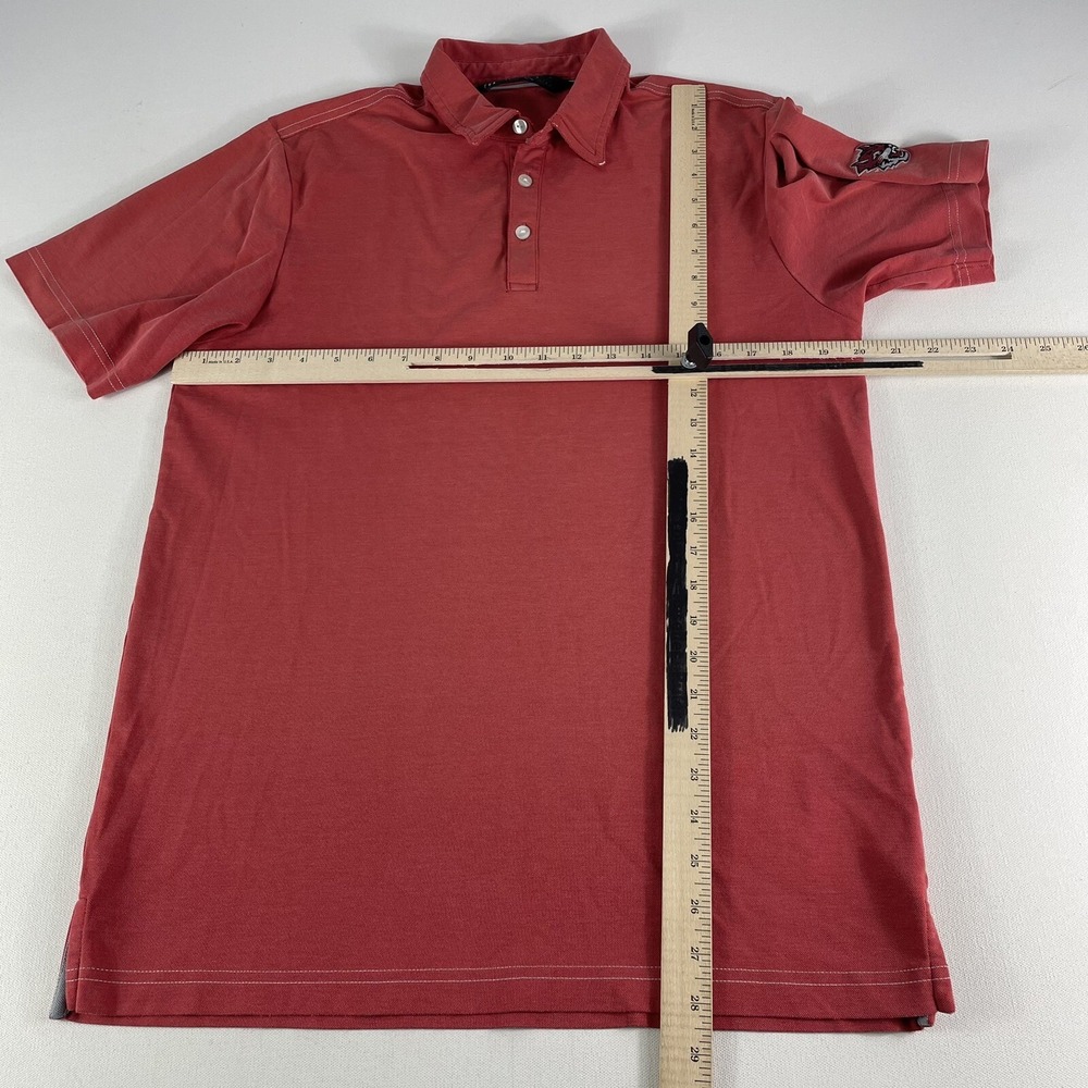 Travis Mathew Golf Polo Shirt Adult Medium Red Polyester Cotton Short Sleeve Men - Picture 7 of 11